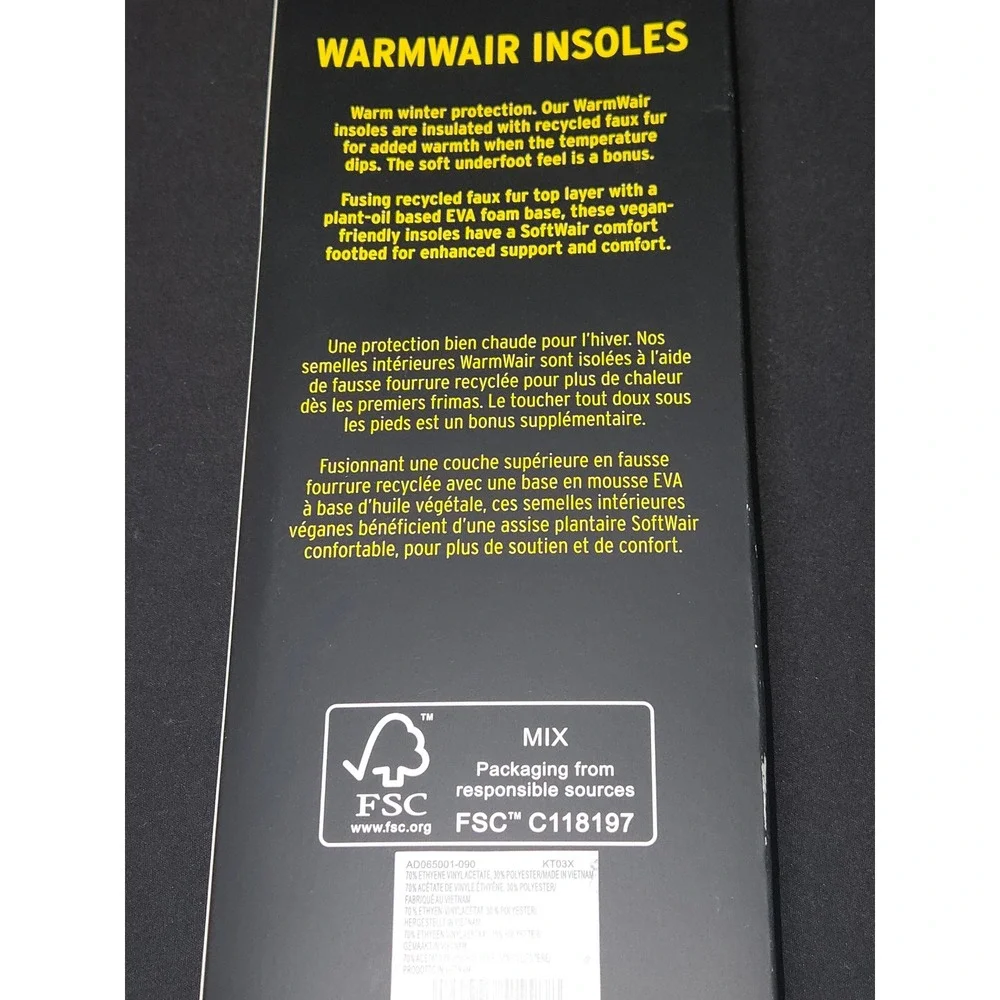 Dr Martens Warmwair Insulated Faux‎ Fur Insoles Black USA Size 10 NEW!